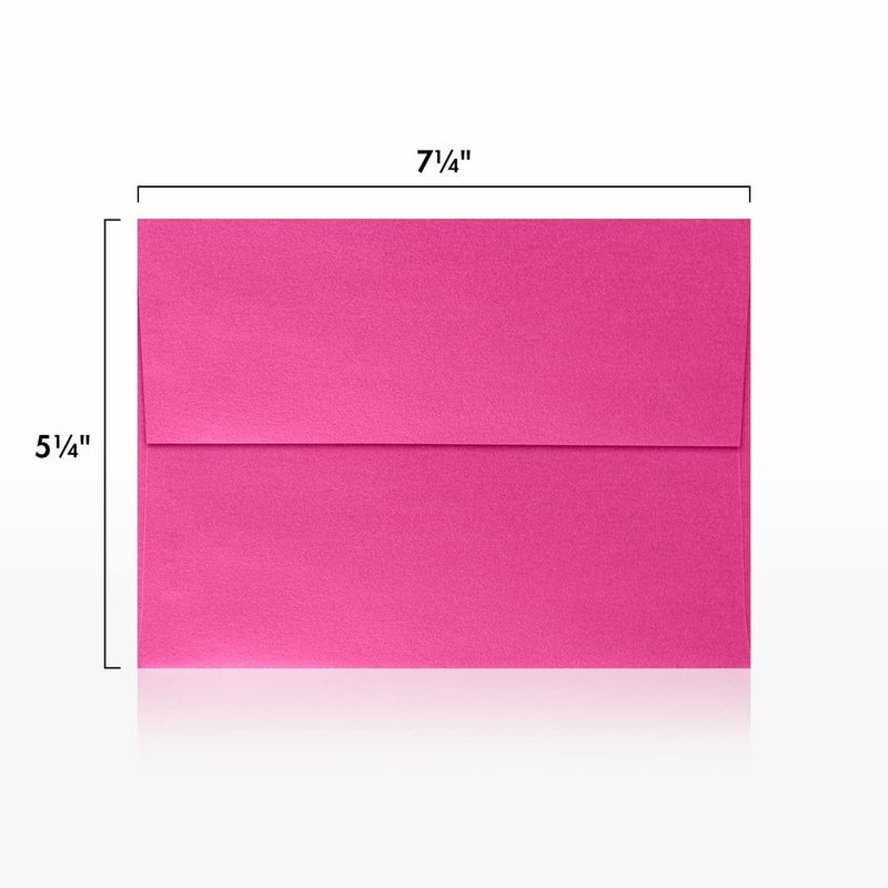 LUXPaper A7 Invitation Envelopes | Peel & Press | 5 1/4" x 7 1/4" | Azalea Metallic | 80lb. Text | 50 Qty - Image 3